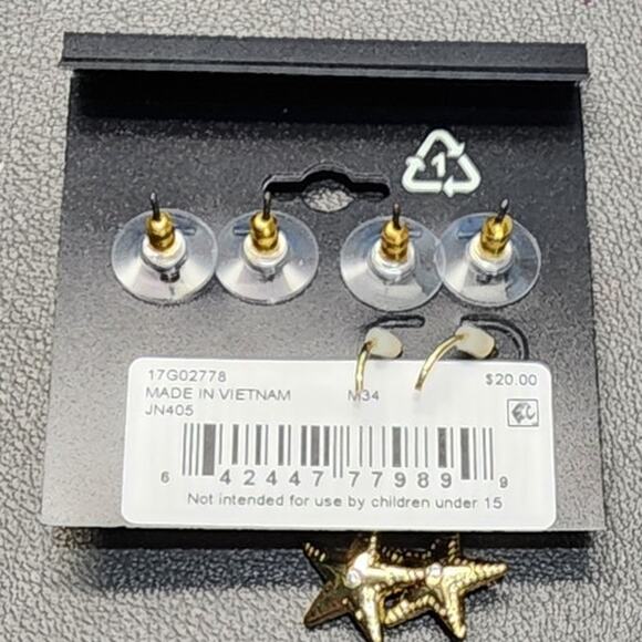 NEW Napier Gold & Crystal Trick or Treat Earring Set, Haunted House, Star, Moon - Picture 4 of 5